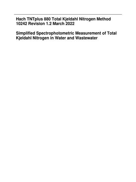 nitrogen gas analyzers|hach method 10242 revision 1.1.